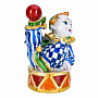 Статуэтка "Клоун на барабане". Гжель в цвете, фотография 3. Интернет-магазин ЛАВКА ПОДАРКОВ