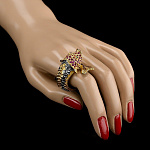 820948/фианит/16,42г средний вес  Серебро 925* КОЛЬЦО вст.Янтарь фианит р/п