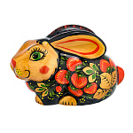 0063509 Хохлома Скульптура СИМВОЛ ГОДА 2023 "КРОЛИК" 14*9*9см