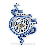10684 Гжель Часы-Подсвечник настенные "Змея. Мудрость" 26*17см Авт. Исаев С.В.