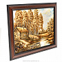 Картина янтарная "Домик в лесу" 30х40 см, фотография 2. Интернет-магазин ЛАВКА ПОДАРКОВ