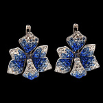 821695/сваровски-9--10г-сред.вес  Серебро 925* СЕРЬГИ вст.кристаллы Сваровски