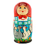 Матрешка "Девушка с гусями" 5 мест, фотография 2. Интернет-магазин ЛАВКА ПОДАРКОВ