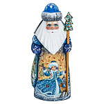 0076158 Скульптура из дерева "Дед Мороз"сюжет снегурочка 20 см