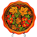 0034139/20см Хохлома ПОДНОС КРУГЛЫЙ роспись в ассортименте