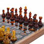 Шахматы с янтарными фигурами 28х28 см, фотография 1. Интернет-магазин ЛАВКА ПОДАРКОВ