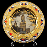 5946/эмаль Златоуст Тарелка ВИДЫ МОСКВЫ ( эмаль)