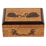 0074451 Нат.дерево ШКАТУЛКА ПОДАРОК, Карел береза,корень ореха,эбенов дер