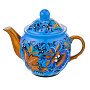 Чайник заварочный 0,5 л "Васильки". Хохлома, фотография 1. Интернет-магазин ЛАВКА ПОДАРКОВ