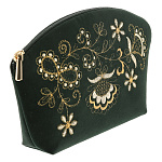 -2090000007299 Сумка тк.бархат Мод 258 Рис 772 А разм 14*21*3 /тк.бархат т-зел /4.23.02/ зол