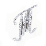 0071316/ДББКТС516895 Бижутерия БРОШЬ БУКВА"Т" серебристая