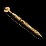 Ручка подарочная с позолотой и фианитами "Герб РФ". Златоуст