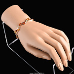 824027/9,16 сред.вес  Серебро 925* БРАСЛЕТ  вст.Янтарь позолота 