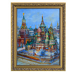 Картина "Московский кремль. Храм Василия Блаженного" 30х40 см