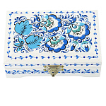 0076994/12*8см Хохлома Шкатулка ЦВЕТЫ бел Н0003