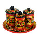 0021737 Хохлома Набор для соусов "Русь" 4пр.(в/кат) 63200000004