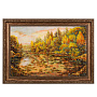 Картина янтарная "Осень в лесу" 60х40 см, фотография 1. Интернет-магазин ЛАВКА ПОДАРКОВ