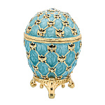 202712/А1911-10 Традиции ФАБЕРЖЕ ЯЙЦО-ШКАТУЛКА с сюрпризом "Коронационное" 9,5см 