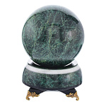 0051484/9153 Нат.камень ШАР на подставке АНТИСТРЕСС змеевик шабры 100мм 2170гр.