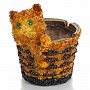 Скульптура-кашпо из янтаря "Кот в корзинке", фотография 4. Интернет-магазин ЛАВКА ПОДАРКОВ