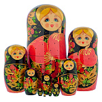 Матрешка "Хохлома" 10 мест