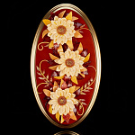 0055407-НП ПАННО ЯНТАРНОЕ "Цветы" 20*36см