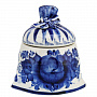 Шкатулка-сахарница "Пчелка на мешке". Гжель, фотография 3. Интернет-магазин ЛАВКА ПОДАРКОВ