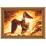 300766-НП Картина Янтарная "СОКОЛ ПАРЯЩИЙ ПОД СОЛНЦЕМ" 60*40 см