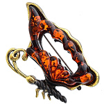 0058452/2106.4 Брошь Бабочка Ночная (коньячный)