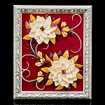 0055491-НП ПАННО "Лотосы" янтарное шир.23м, высота 28см (серебр.рама)