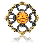 0051058/889.4 Брошь Анжелика (коньячный)