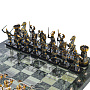 Шахматы с полем из камня и металлическими фигурами "Сражение" 38х38 см, фотография 2. Интернет-магазин ЛАВКА ПОДАРКОВ