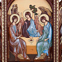 Икона деревянная "Святая Троица" 75х65 см, фотография 5. Интернет-магазин ЛАВКА ПОДАРКОВ