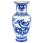  Гжель ВАЗА "ЦВЕТЫ" кобальт 