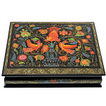 0036272/22*18 Лаковая миниатюра Шкатулка "Сказочные птицы"№878 22*18см Авт.Микулина (п878)