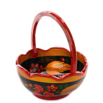 0012063/20*25см Хохлома Конфетница "КОРЗИНКА"  в ассортименте