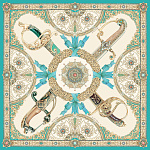 500010 Сувенирный платок "Эфесы", 120*120, 70% шёлк 30% вискоза МД Нины Ручкиной