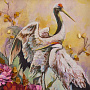 Картина янтарная "Журавли" 15х24 см, фотография 2. Интернет-магазин ЛАВКА ПОДАРКОВ