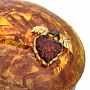 Круглая шкатулка из янтаря "Листик сирени", фотография 3. Интернет-магазин ЛАВКА ПОДАРКОВ