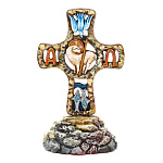 0033075 Христианская оловянная миниатюра КРЕСТ с символикой