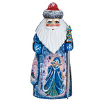 26256 Скульптура из дерева "Дед Мороз " сюжет снегурочка 20 см