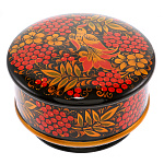0074735 Хохлома Шкатулка (коробочка)рябина, 17*10 см 