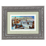 0021457/И/33*40см  Картина "МОСКВА Вид на Кремль с набережной"в раме ПЕРЛАМУТР