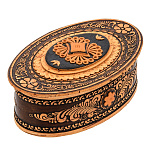 /00608 Береста Шкатулка овальная (аппликация) (00608)