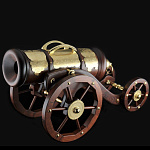 0021873/56*26*34см Златоуст МИНИ-БАР "Пушка" БОЛЬШАЯ позолота,ПУ