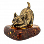 Статуэтка с янтарем "Игривый котенок", фотография 1. Интернет-магазин ЛАВКА ПОДАРКОВ