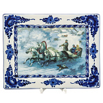 006394 Гжель Плакетка "ПЕЙЗАЖ В РАМКЕ", деколь №14