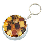 0072554 Сувенир Брелок-Таблетница с янтарем