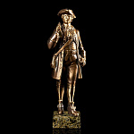 0139101 Бронза Скульптура "Охотник" на камне