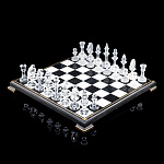 0053768 ШАХМАТЫ "ХРУСТАЛЬНОЕ ЦАРСТВО " 41*41 (доска-нат.камень, фигуры-хрусталь)